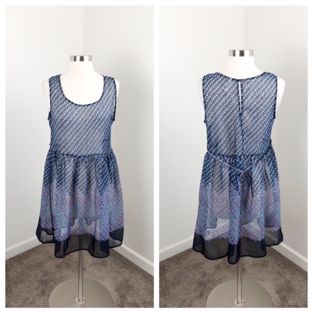 Xhilaration blue printed dress